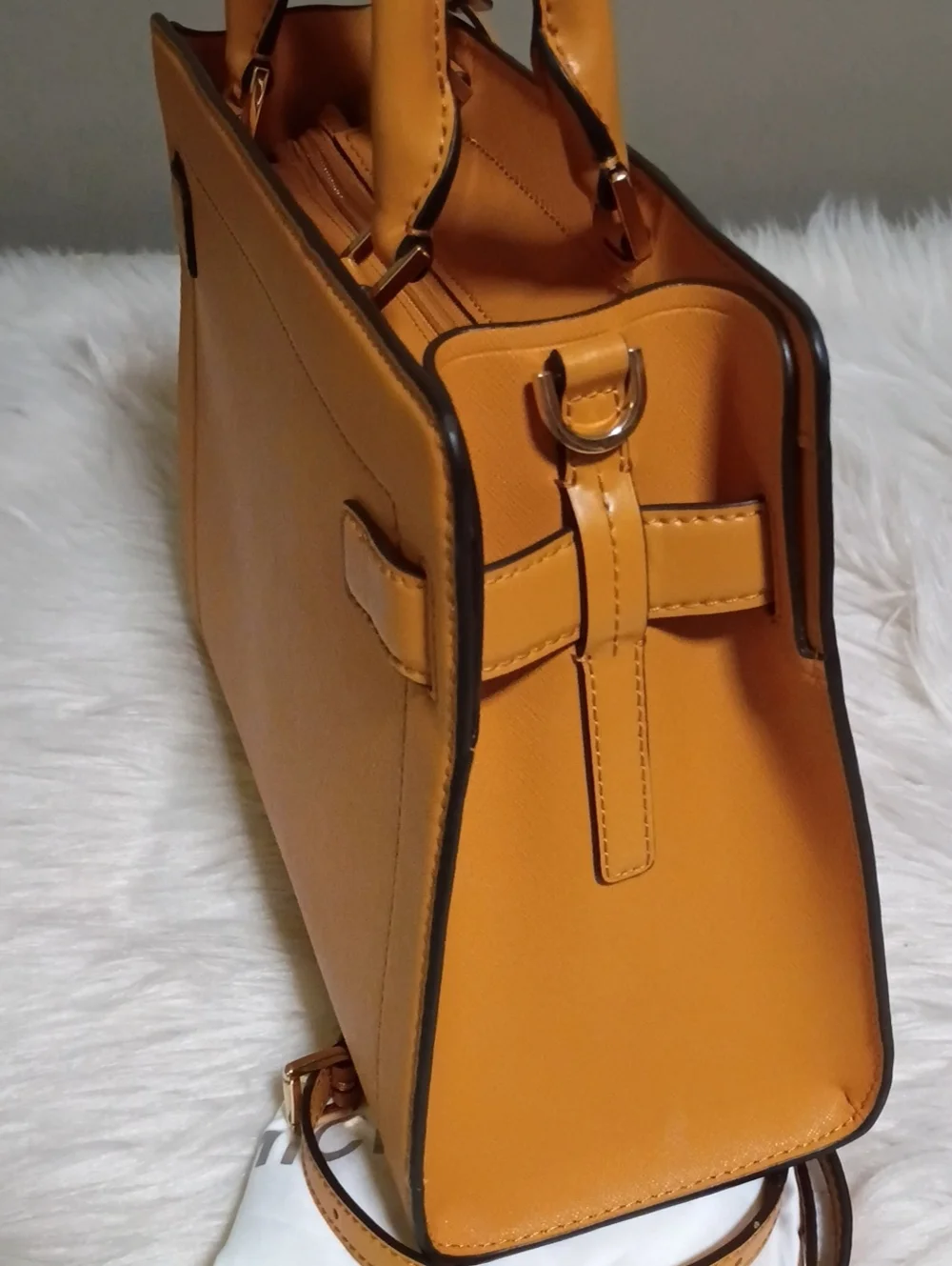 Michael Kors saffiano Leather satchel in marigold
